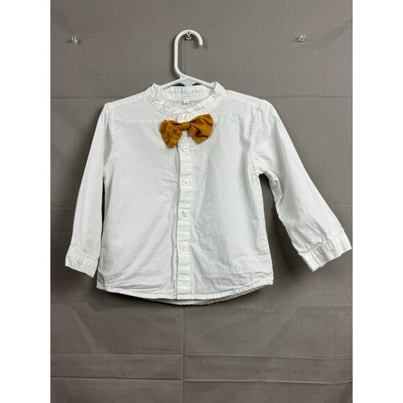 Toddler Boys Mustard Suspender Outfit - 3 Piece Shirt Suspenders Pants, Size 3T - Picture 4 of 5